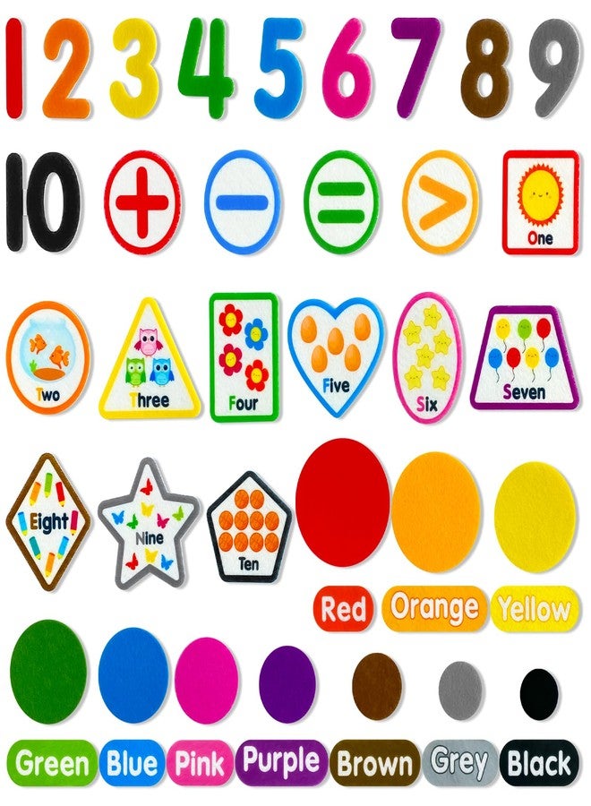 PENGFULL Felt Learning Numbers,44 Felt Flannel Board Pieces,Math Addition and Subtraction Colors Learning for Kindergarten,Preschool,Toddlers - Image 1